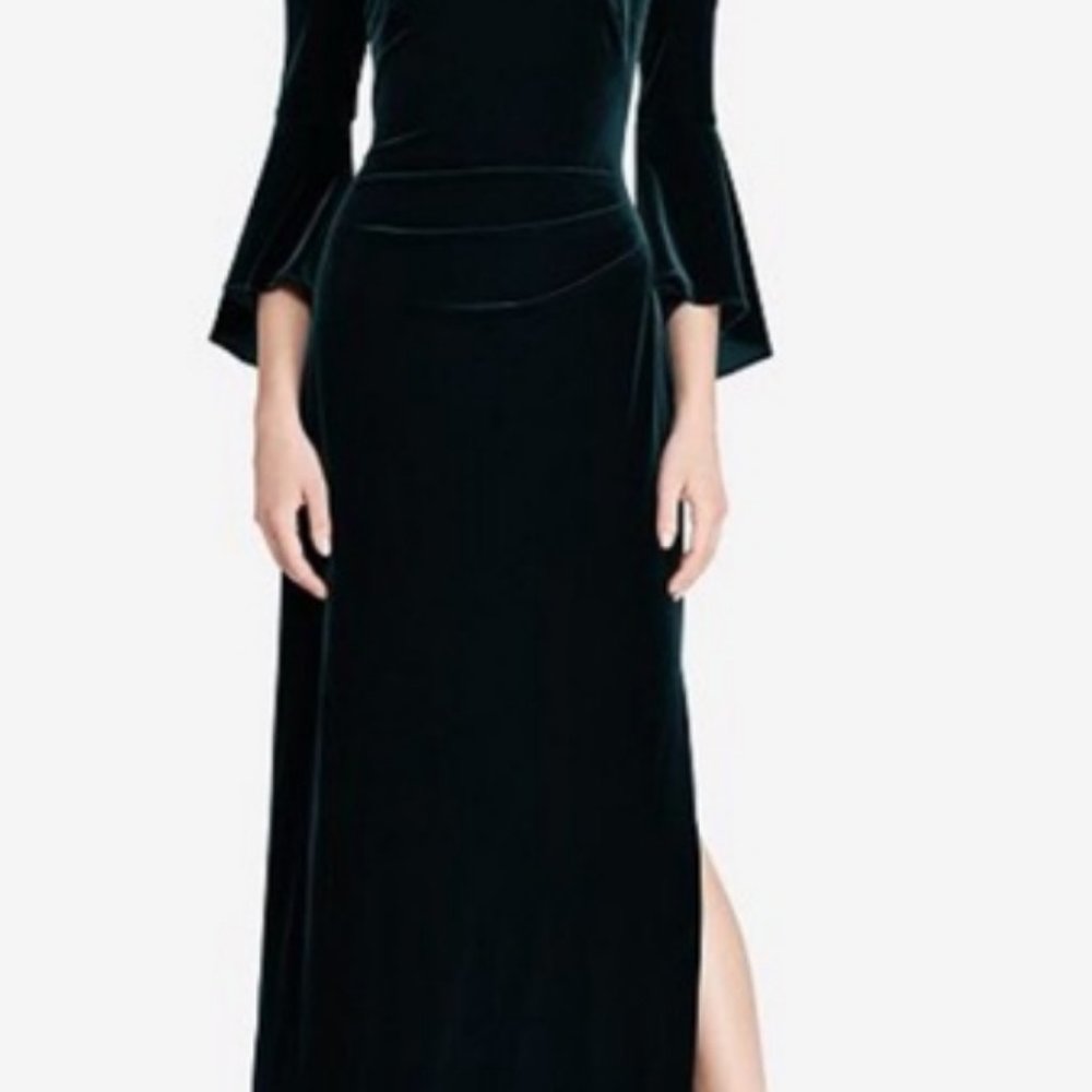 GORGEOUS Green Velvet Ralph Lauren Formal Dress 14